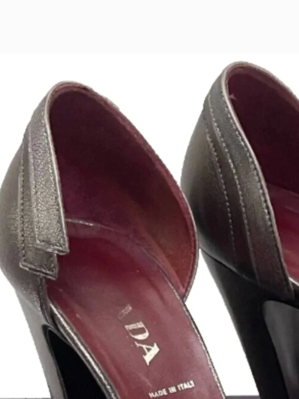 Prada D'Orsay Metall Deco Calzature Donna peep Toe heels pumps 7,5
